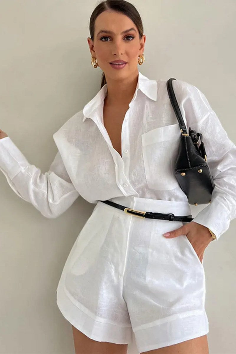 Senela - Pamuklu keten karışımlı iki parçalı set