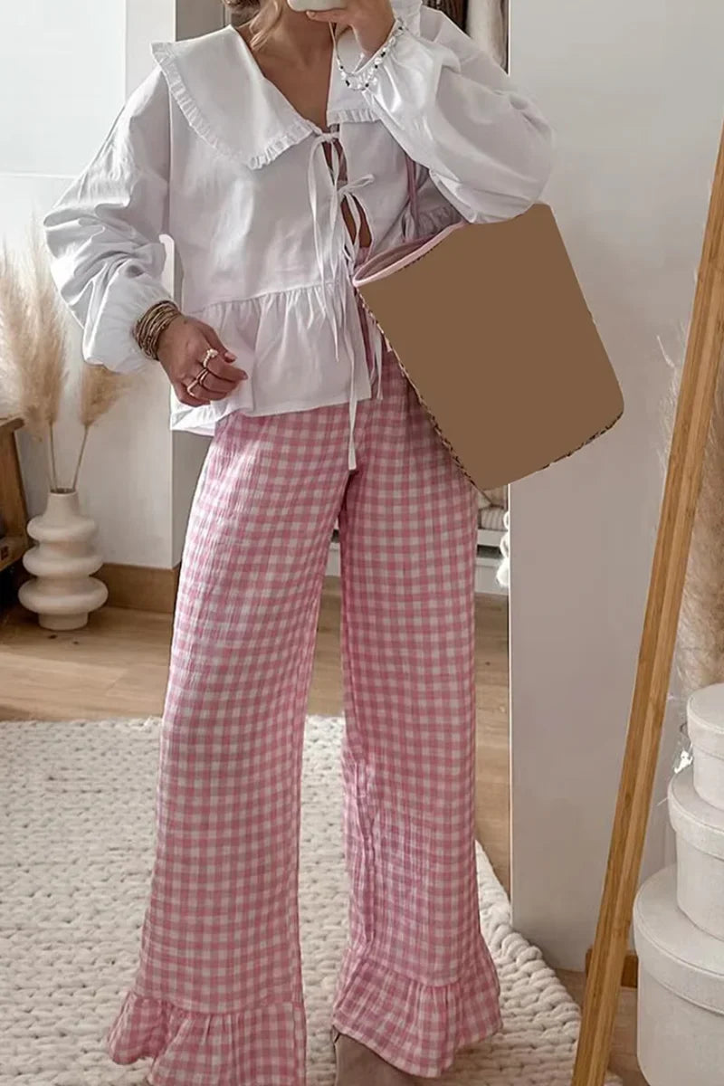 Peter Pan kravebluse med slips