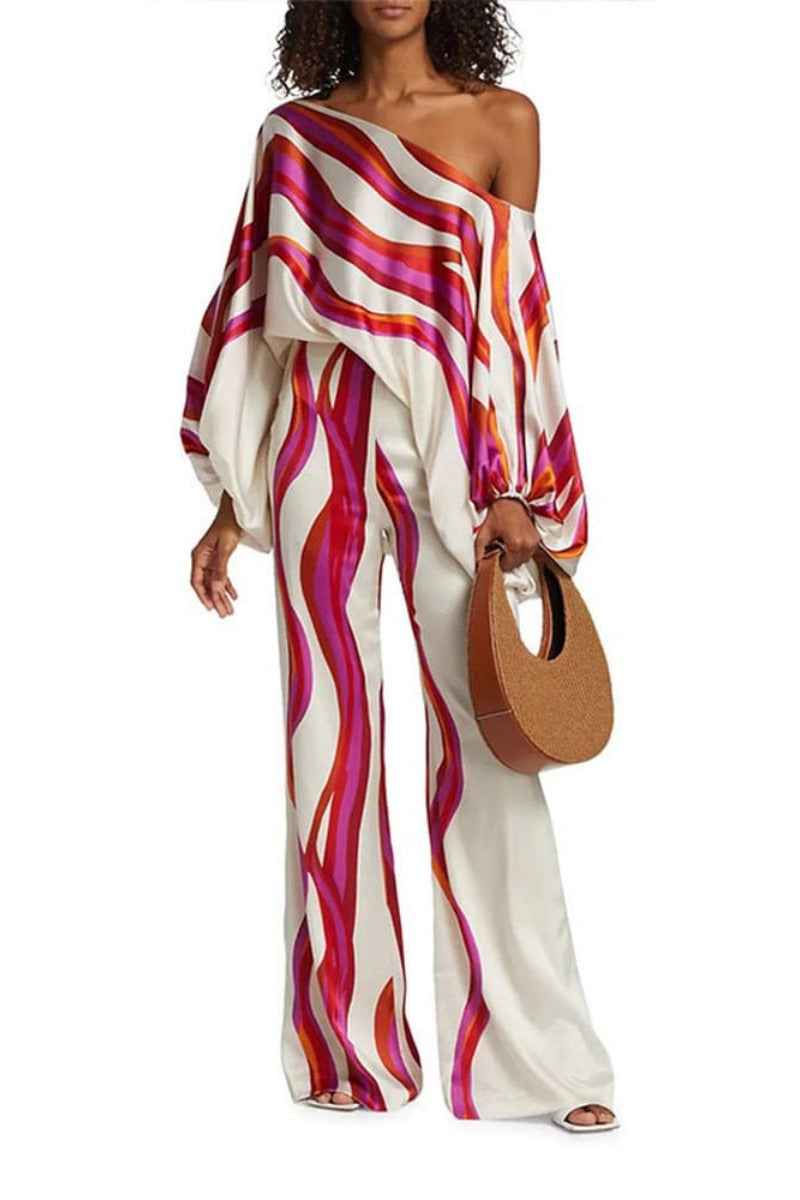 Abstract Waves İkili Takım - Fuşya