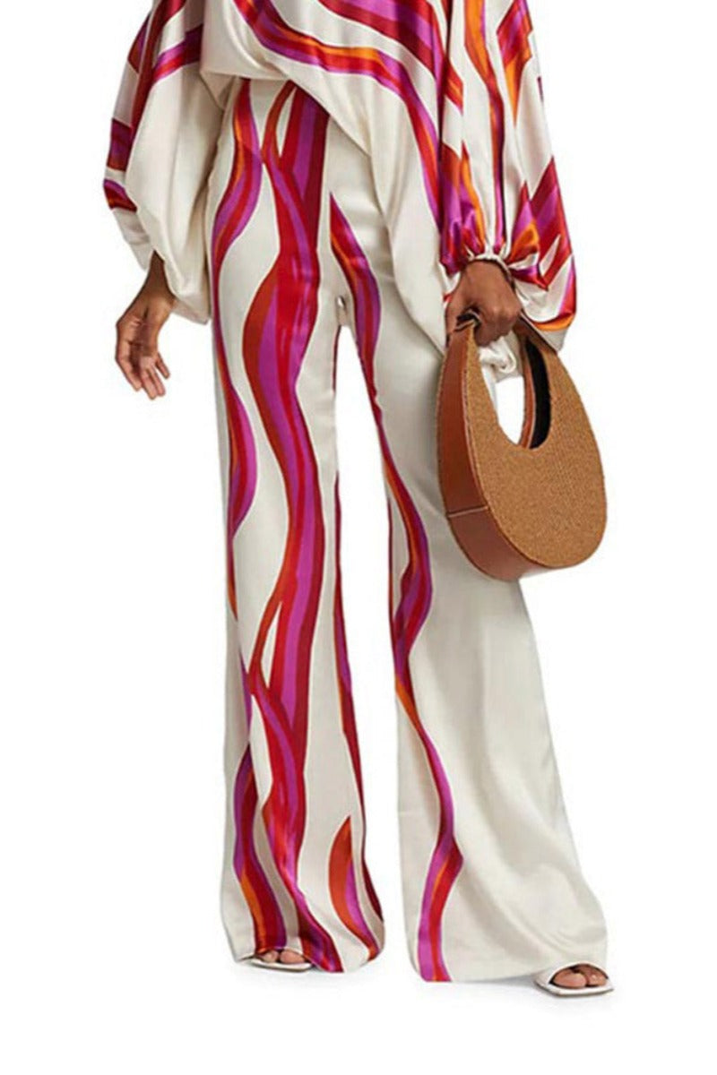 Abstract Waves İkili Takım - Fuşya