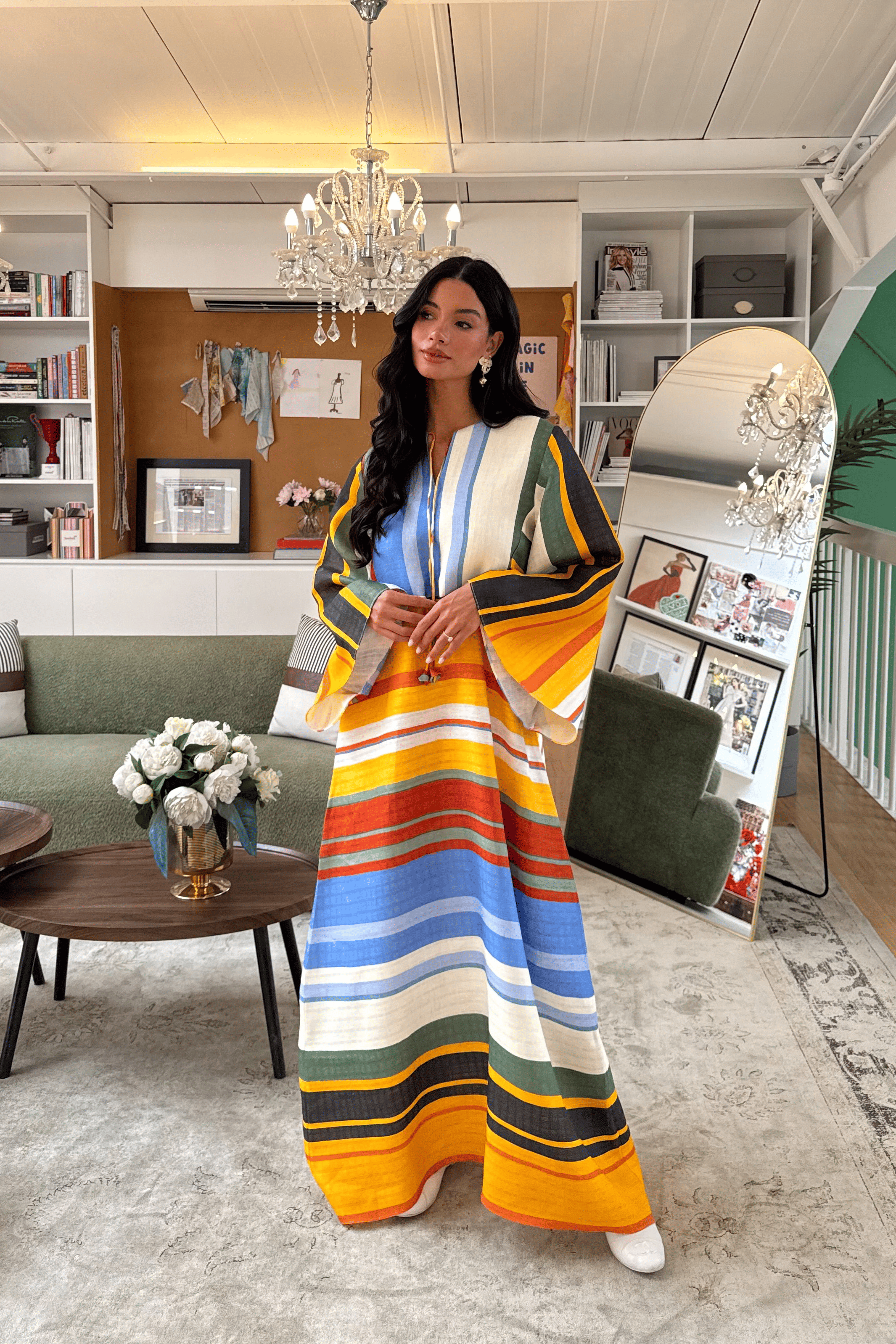Belle Gradient Plisséiert Maxi Kleed