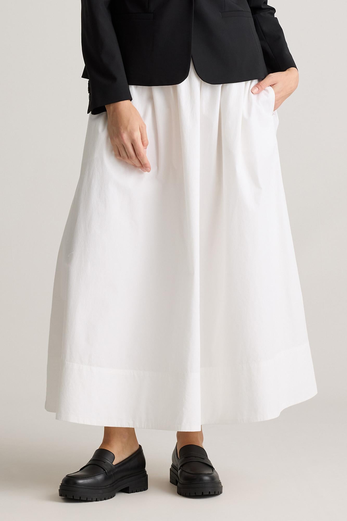 Gingham Shirt & White Midi Skirt Set(Free Belt)