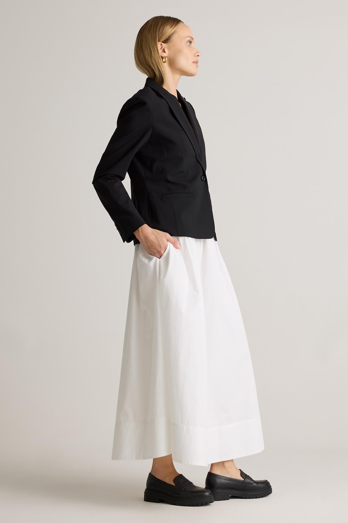 Gingham Shirt & White Midi Skirt Set(Free Belt)