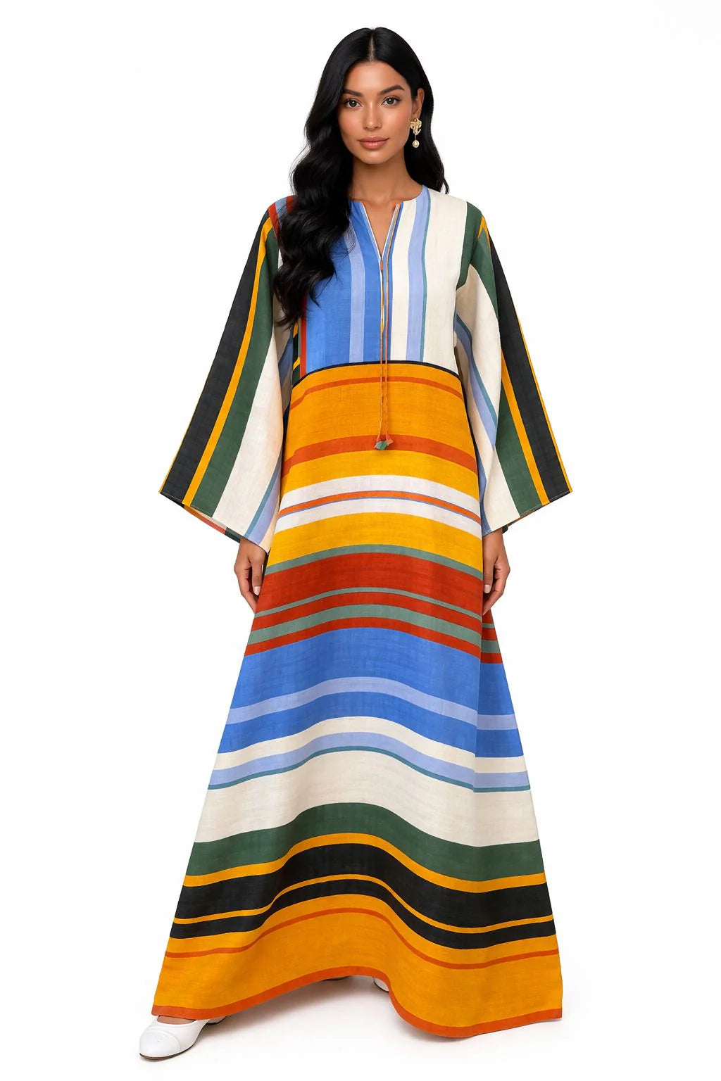 Belle Gradient Plisséiert Maxi Kleed