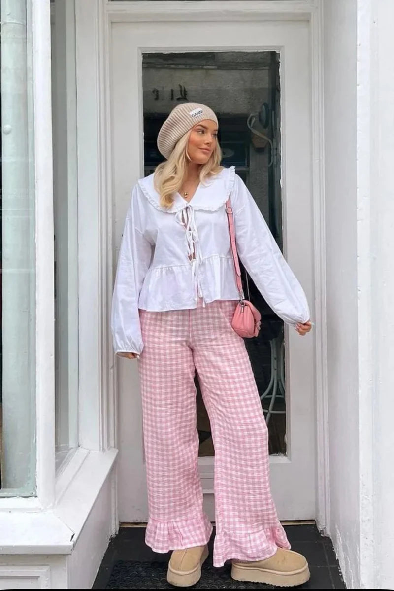 Peter Pan kravebluse med slips