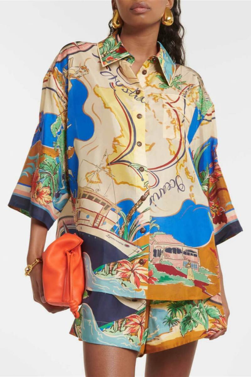 Μοναδικό Τυπωμένο Σορτς Μέσης Σετ Δύο Τεμαχίων