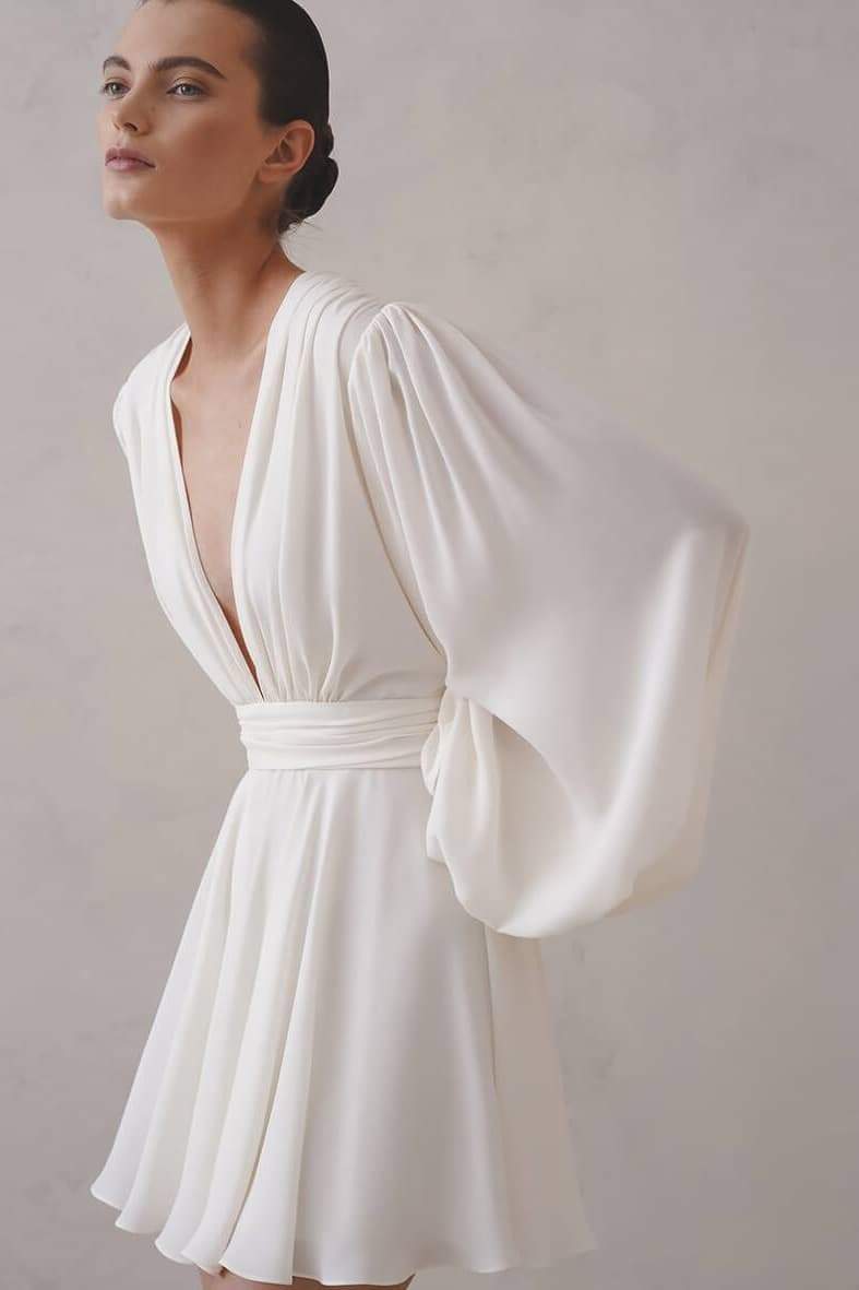 Amelia Deep V Neck Mini Kleed