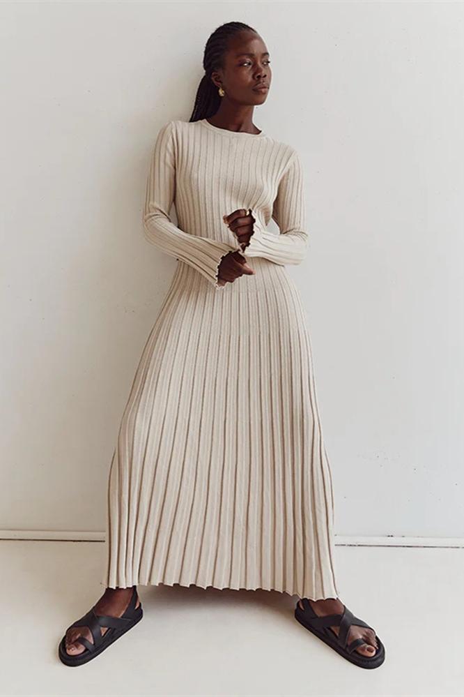 Antonia Rib Flare Maxi Knit Dress Antonia Rib Flare Maxi Knit Dress