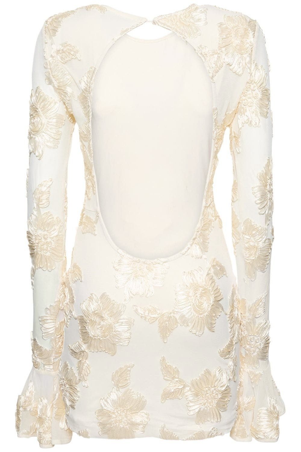 Aurora broderad rygglös miniklänning i mesh