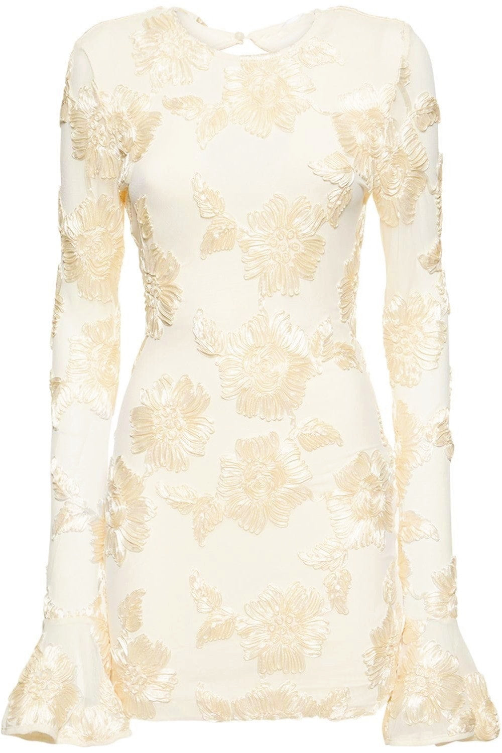 Aurora broderad rygglös miniklänning i mesh