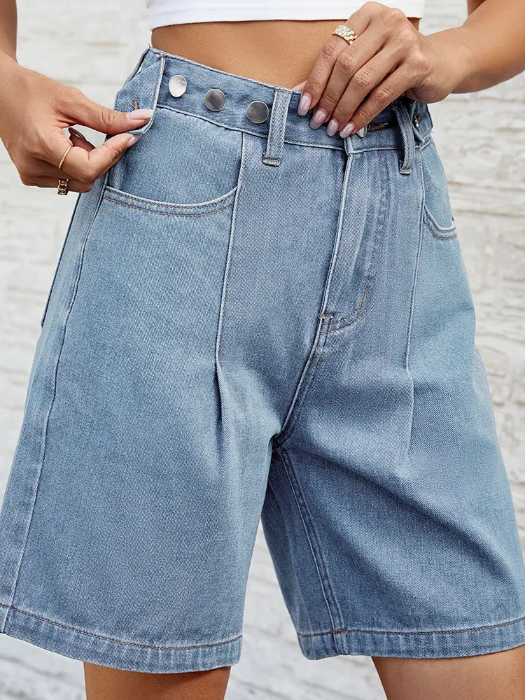 Bermuda en jean à taille ajustable