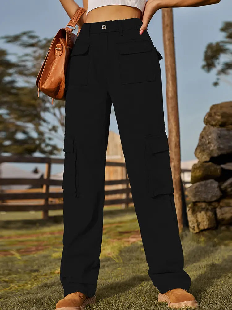 Pantalones Cargo de Mezclilla Utilitarios Retro