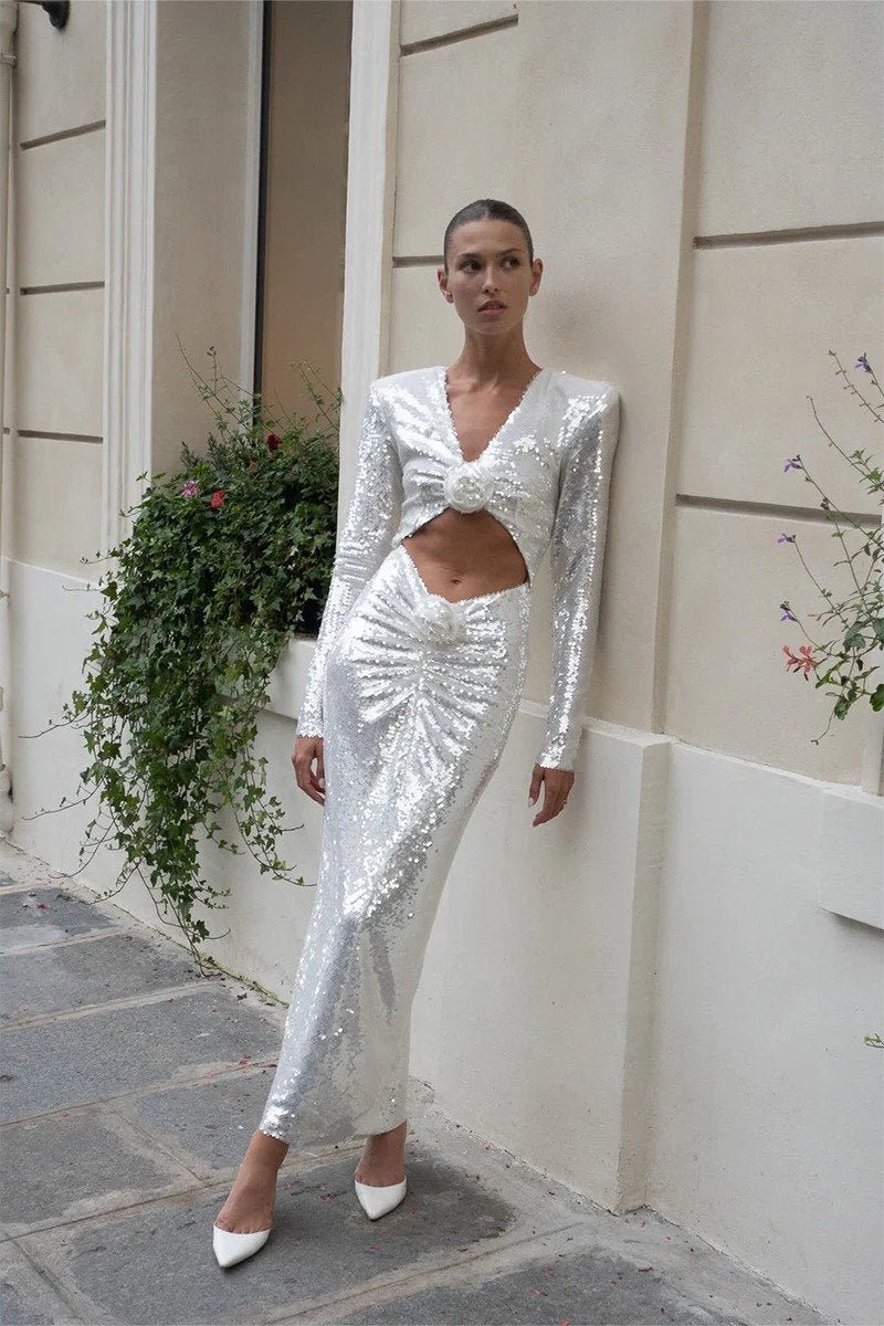 Cathy Blummen Sequins Midi Kleed