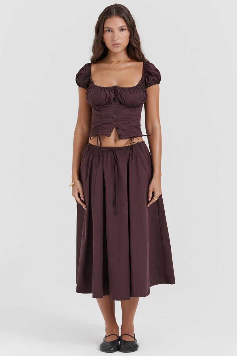 Rich Drown Gathered Midi Skirt Set