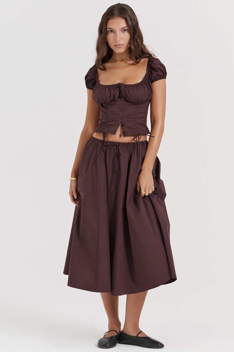 Rich Drown Gathered Midi Skirt Set