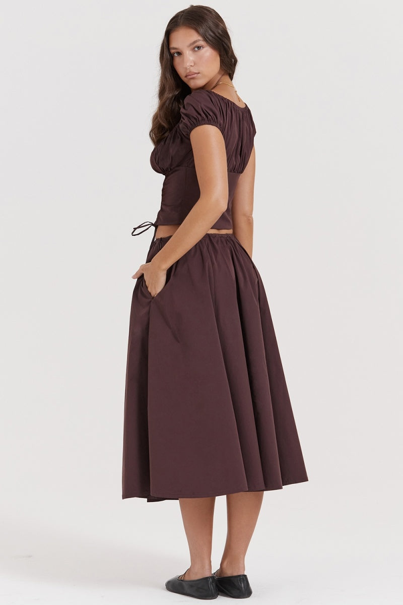 Rich Drown Gathered Midi Skirt Set