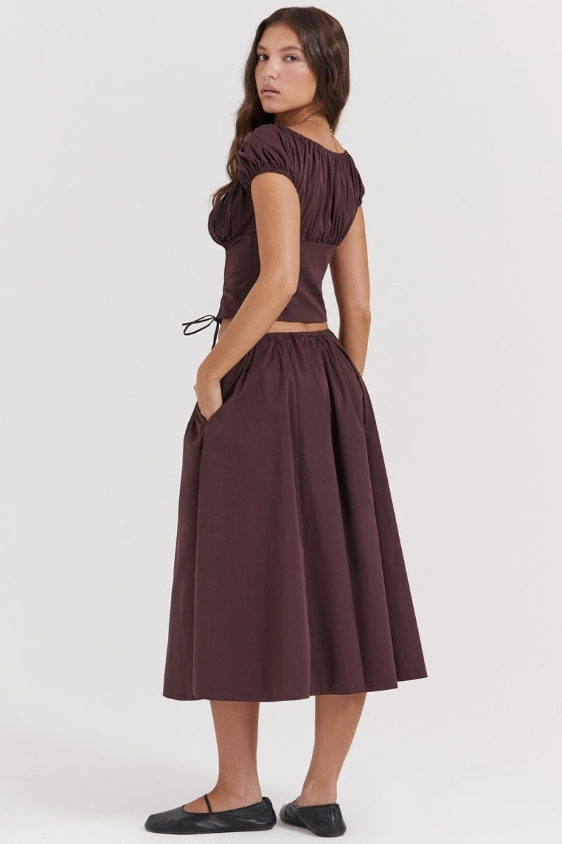 Rich Drown Gathered Midi Skirt Set