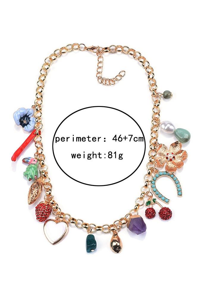 クリスタルマルチペンダントネックレス