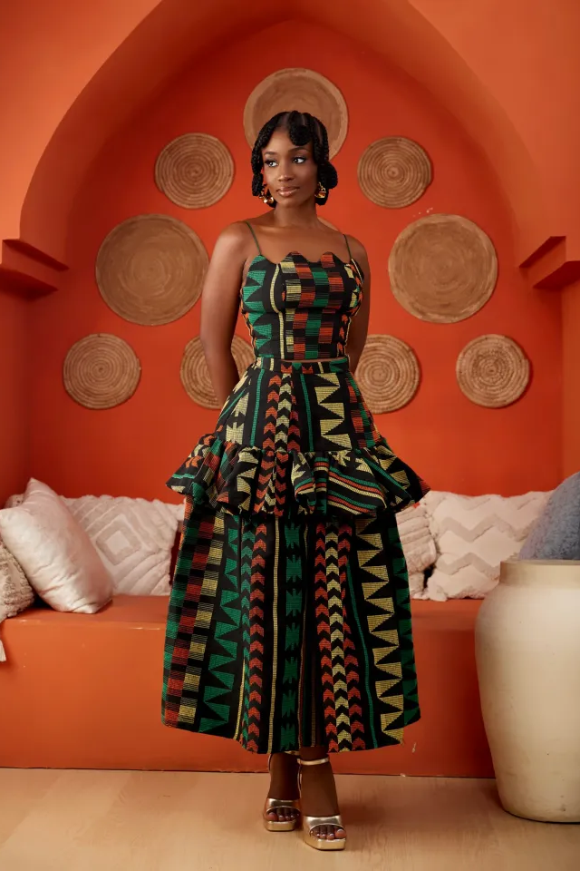 Ensemble jupe évasée afrocentrique