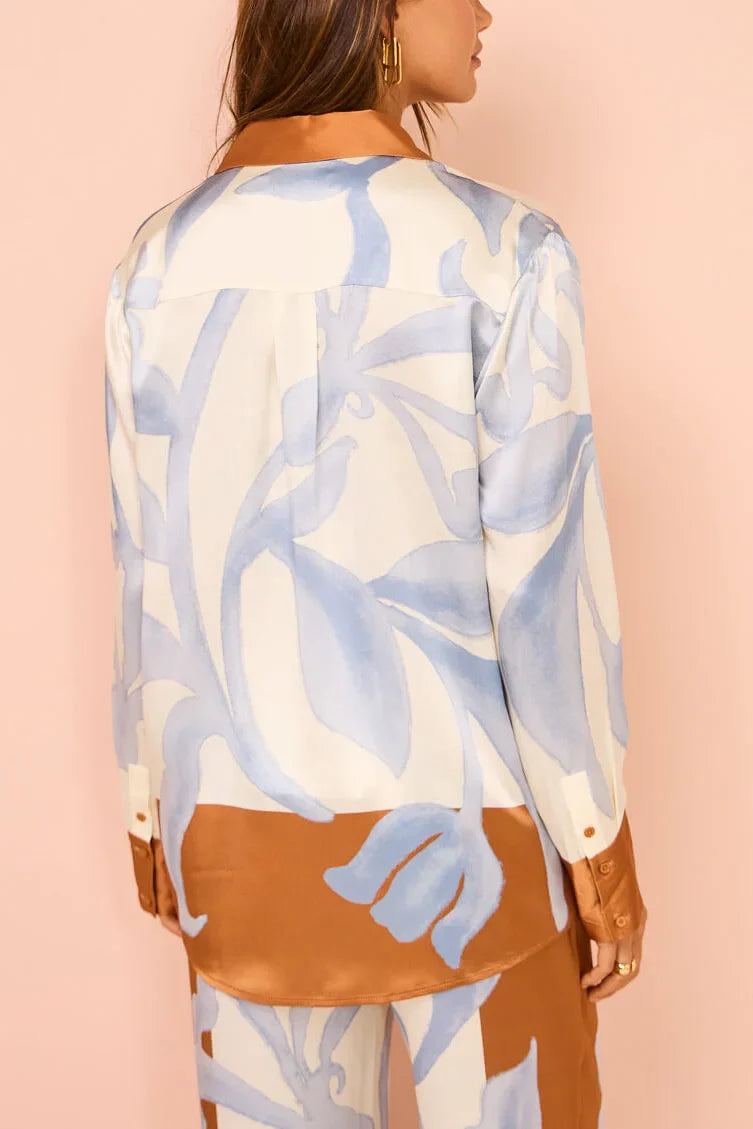 Εξαιρετικό Σετ Αντίθεσης Tie-Dye Floral Loose Pants