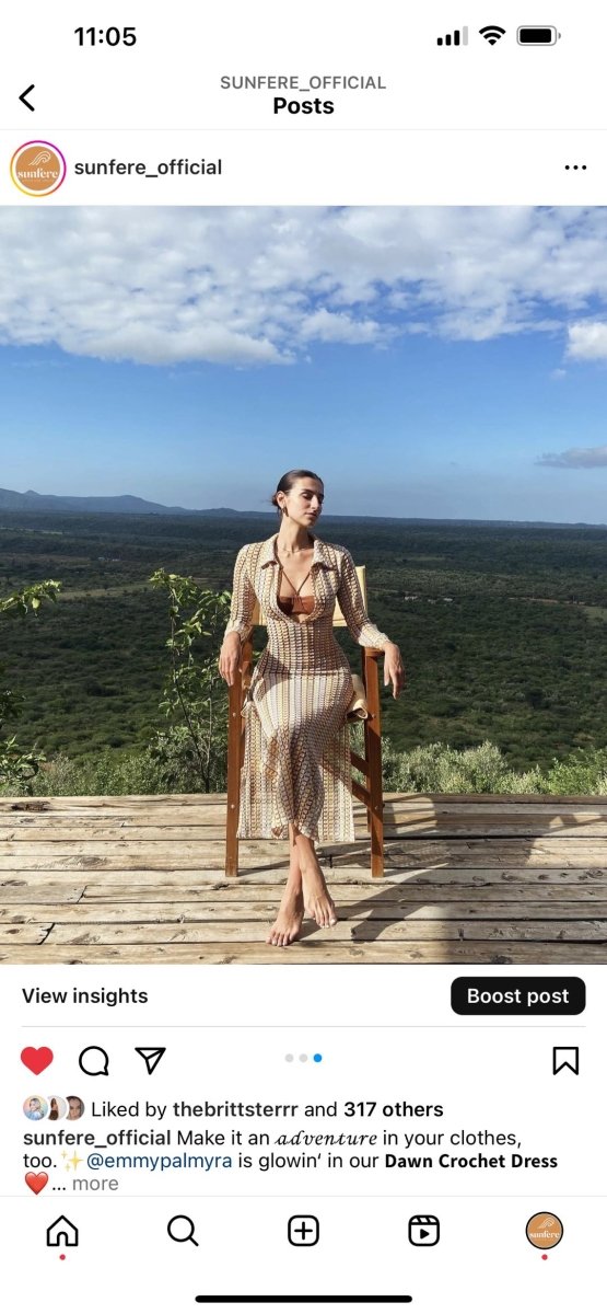 Dawn V넥 칼라 크로셰 맥시 드레스