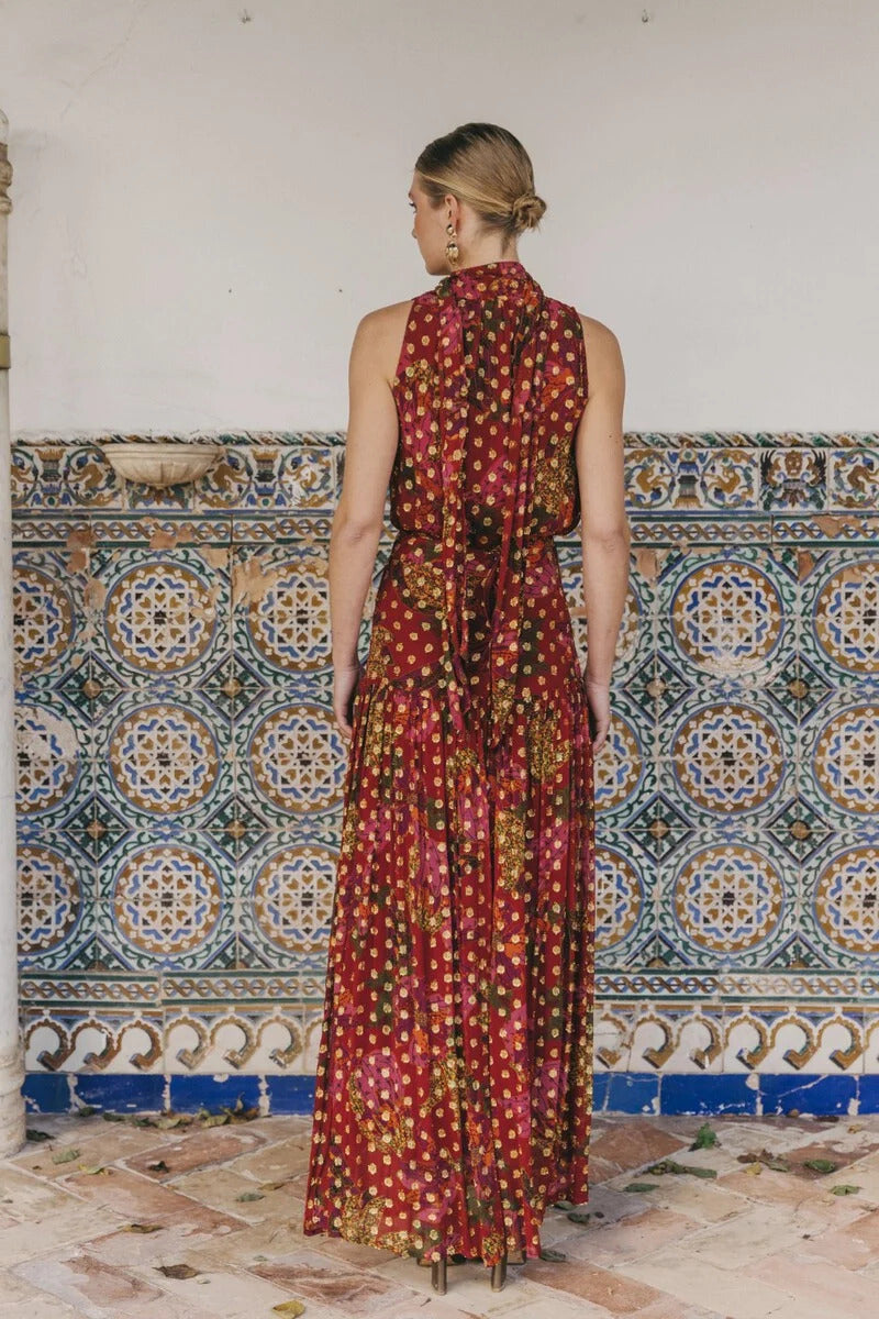 Conjunto Boémio de Top Halter e Saia