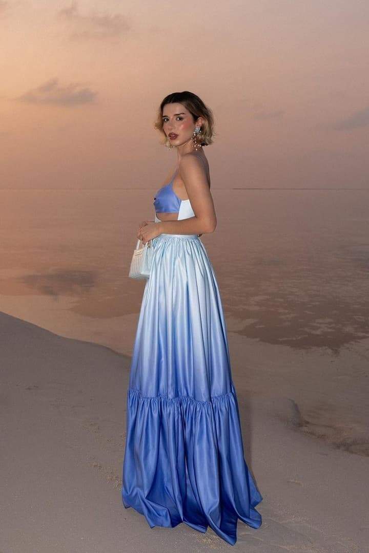 Rochie Maxi Slip Ethel cu decupaj gradient