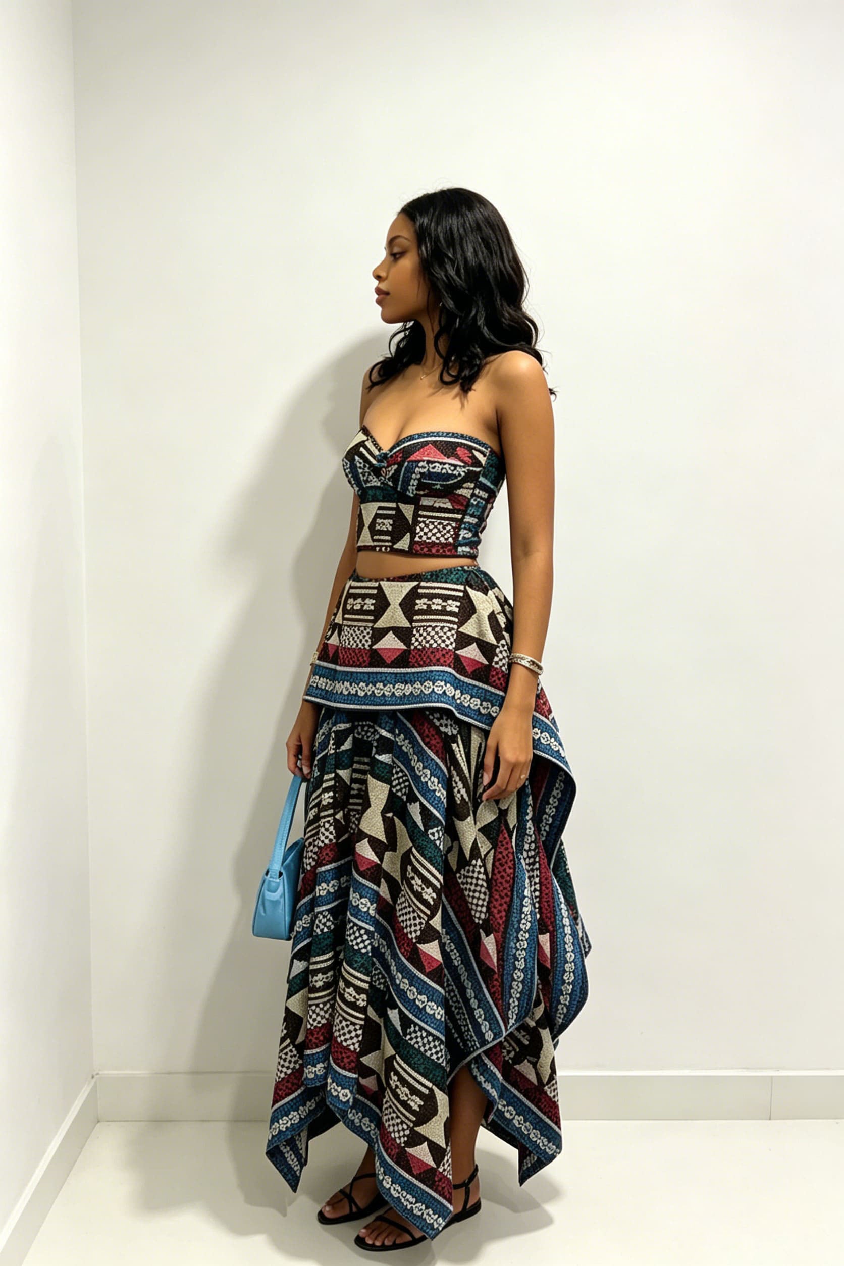 Color-Block Halter Maxi-jurk