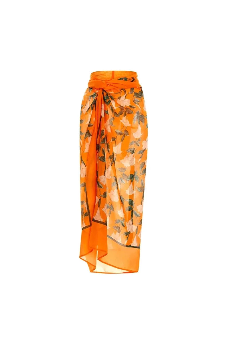 Halter 3D Floral Backless One Piece Swimsuit