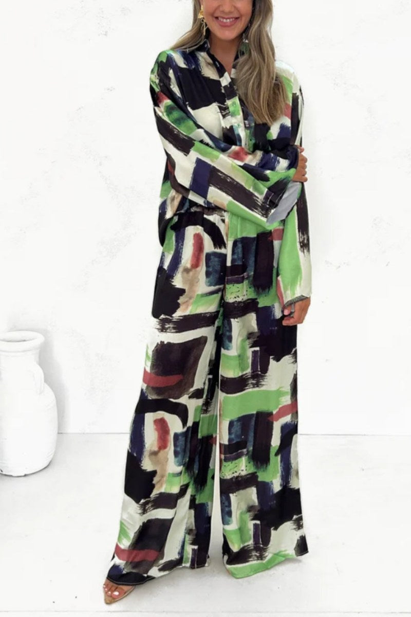 Summer Vacay Print Elastisk midja med fickor