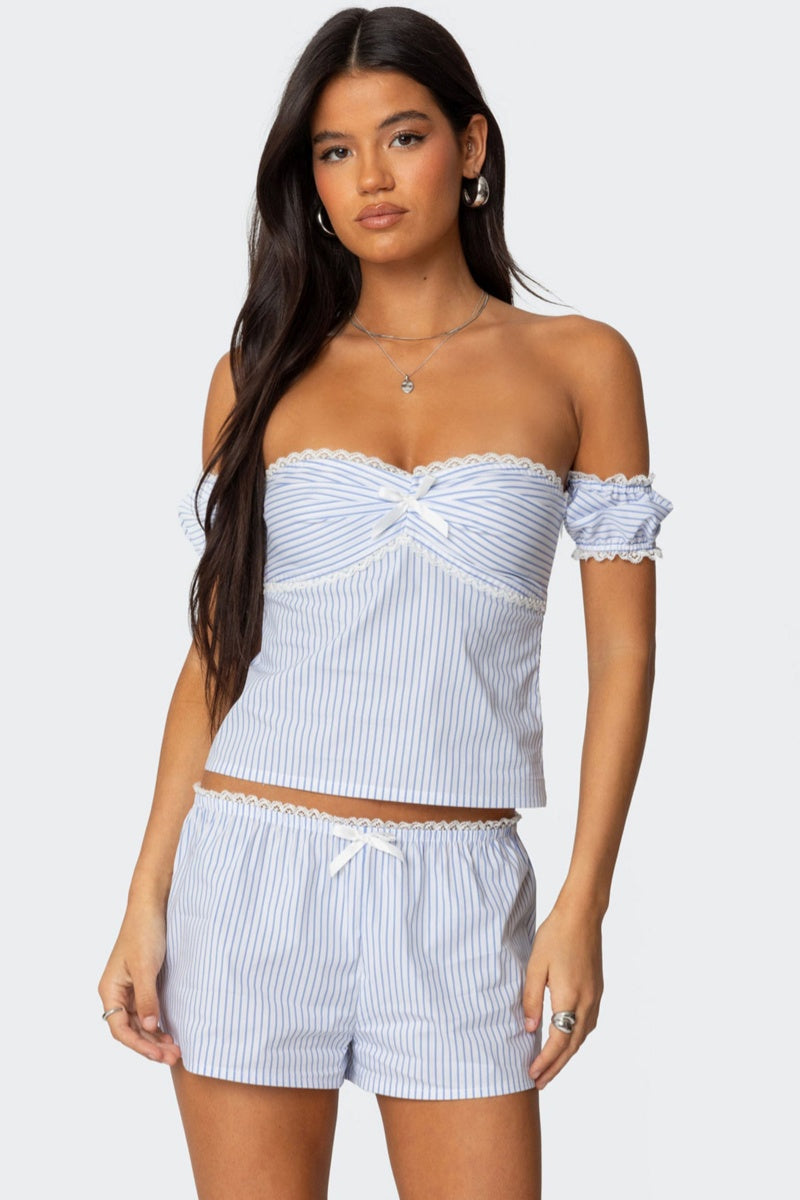 Low-Waist Straight Shorts Sweet Girl Casual Set