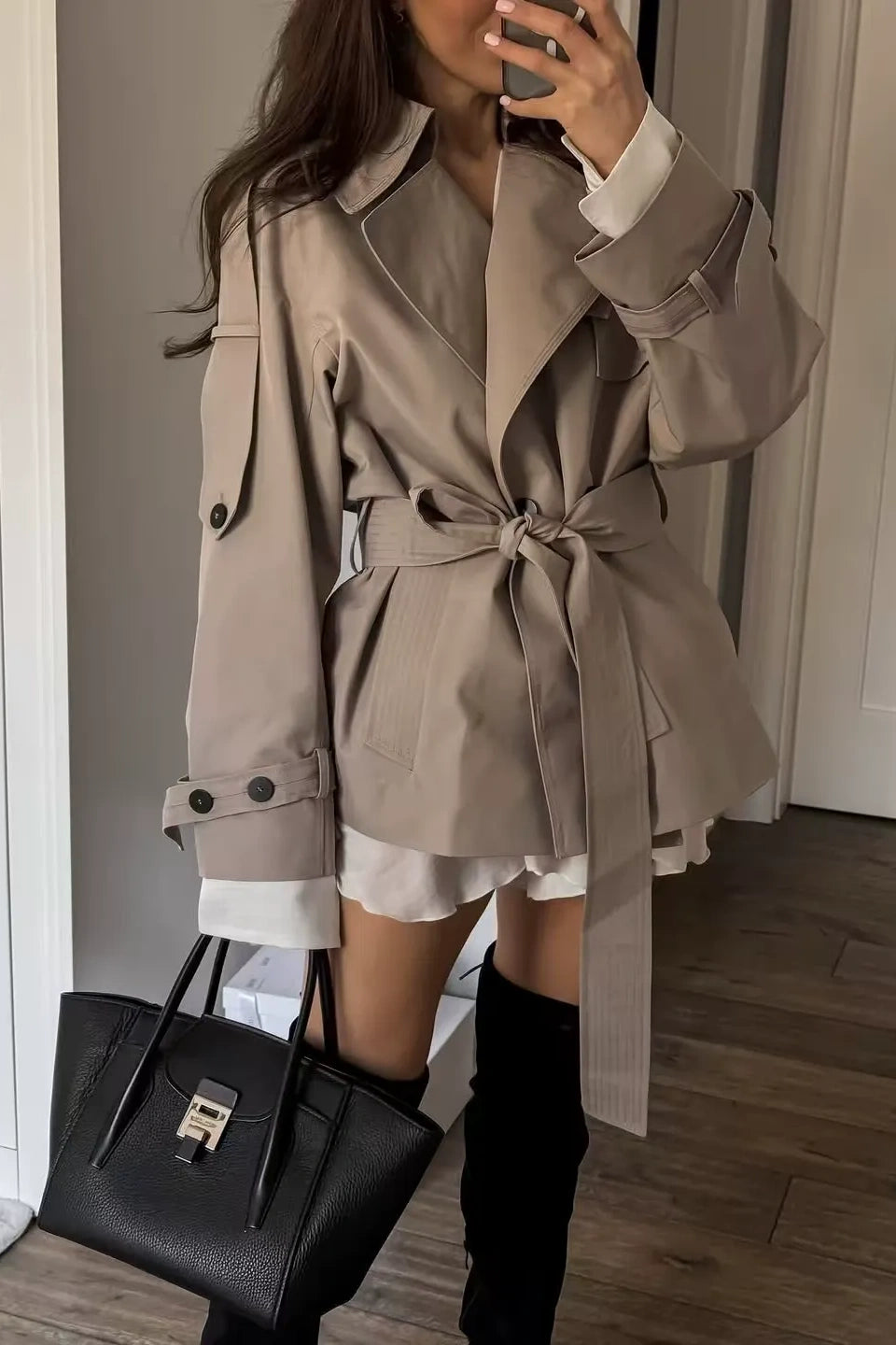 Gabardina corta casual