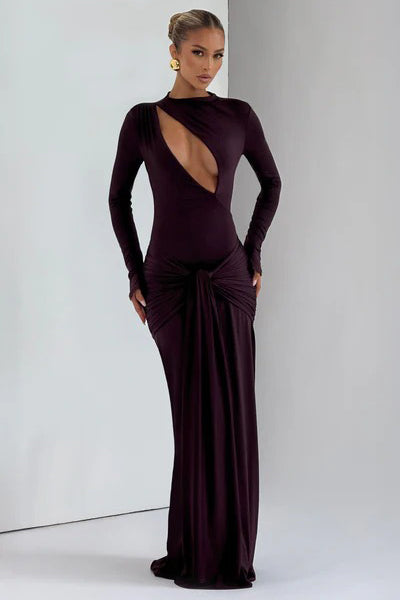 Modern Angled Cut-Out Maxi Dress