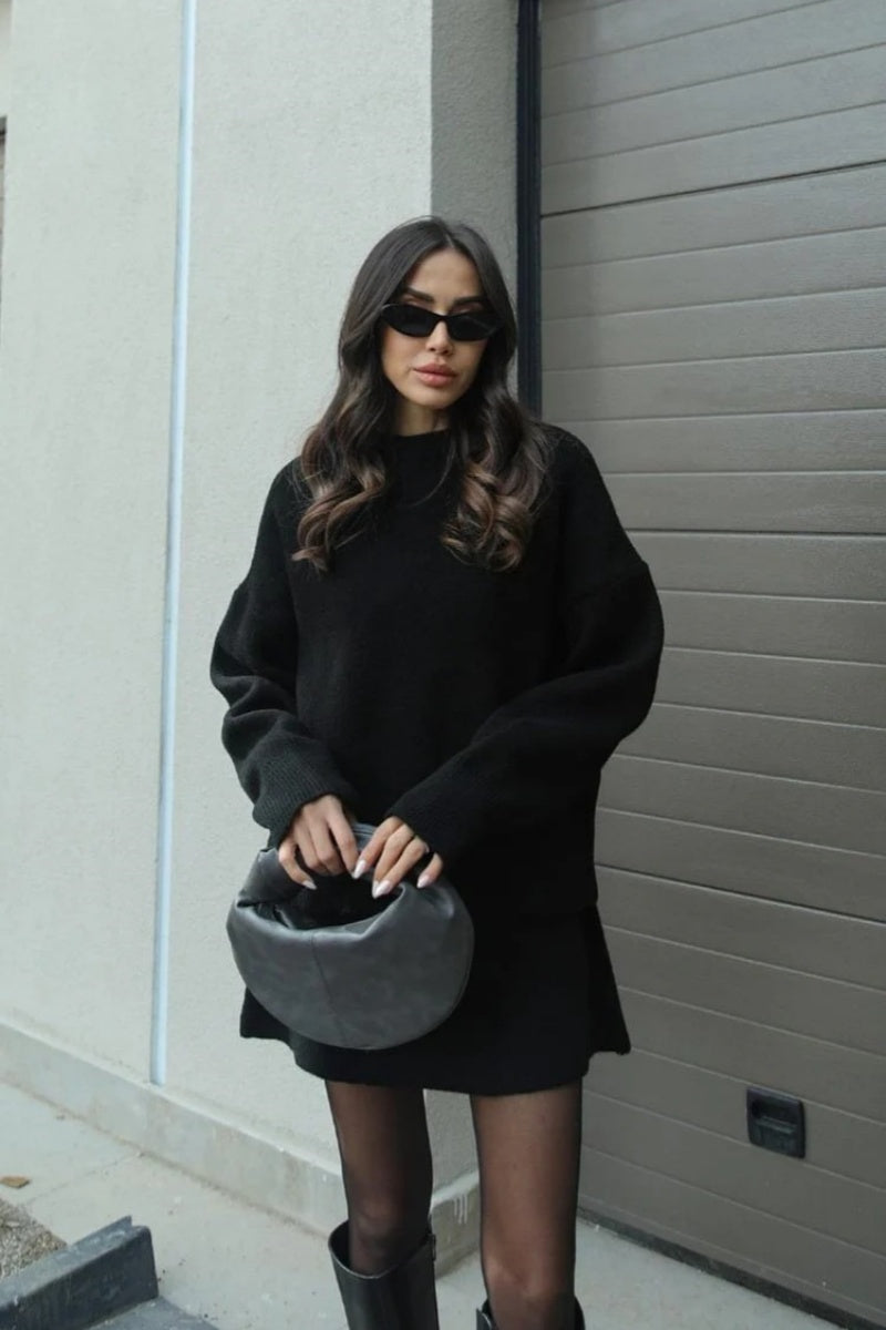 College Style Knitted Short Skirt Sets