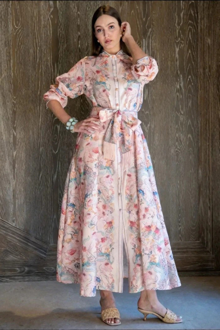 Robe maxi noire à découpe florale 3D et col halter