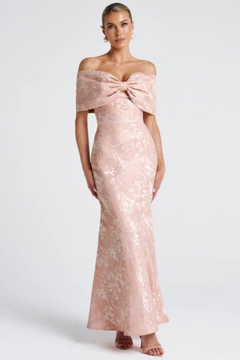 dolce gabbana off shoulder dress Dolce & Gabbana Red Floral Off Shoulder A-line Gown Dress IT42|M