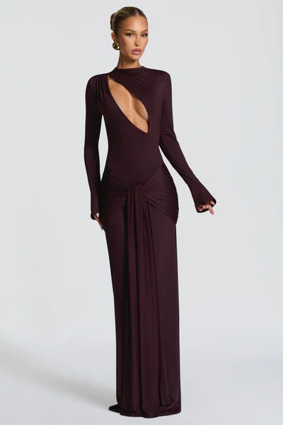Modern Angled Cut-Out Maxi Dress