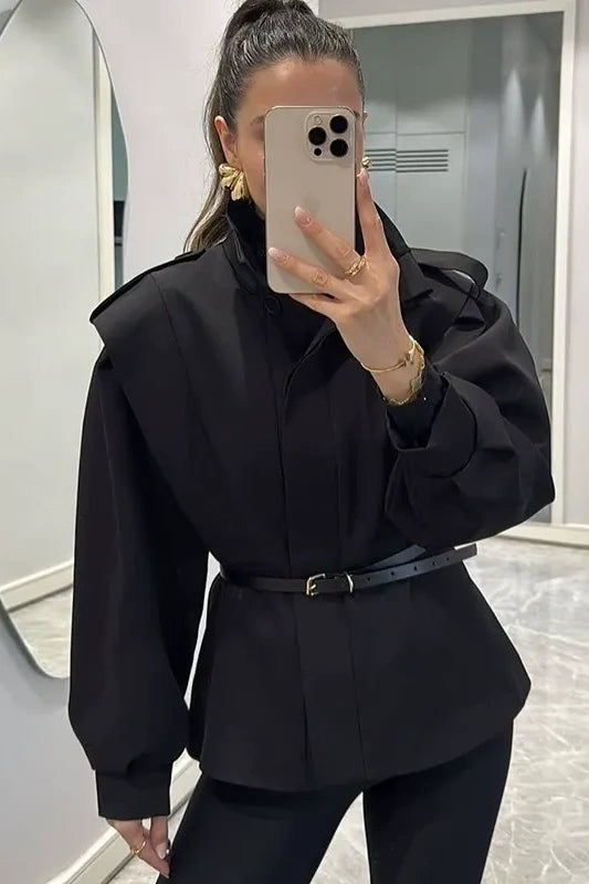 Fitted Cropped Trench Coat