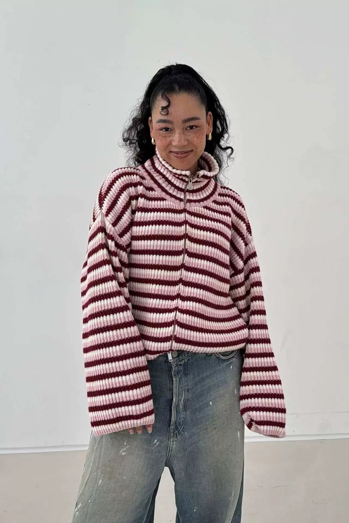 Pull Holly à fermeture éclair en quart