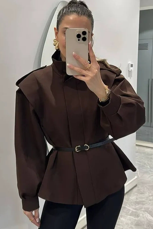 Fitted Cropped Trench Coat