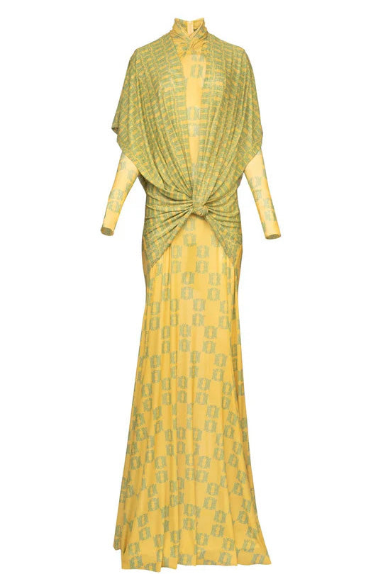 Grace Floral Appliqué Kortärmad midiklänning