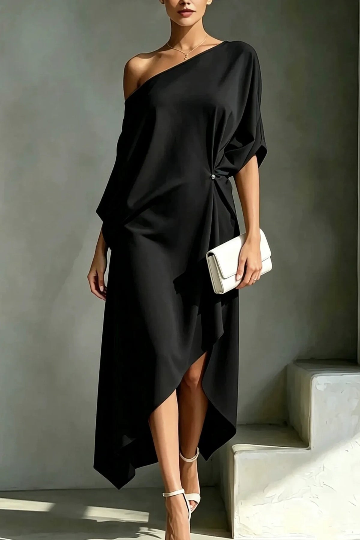 Conjunto elegante de falda de un solo hombro