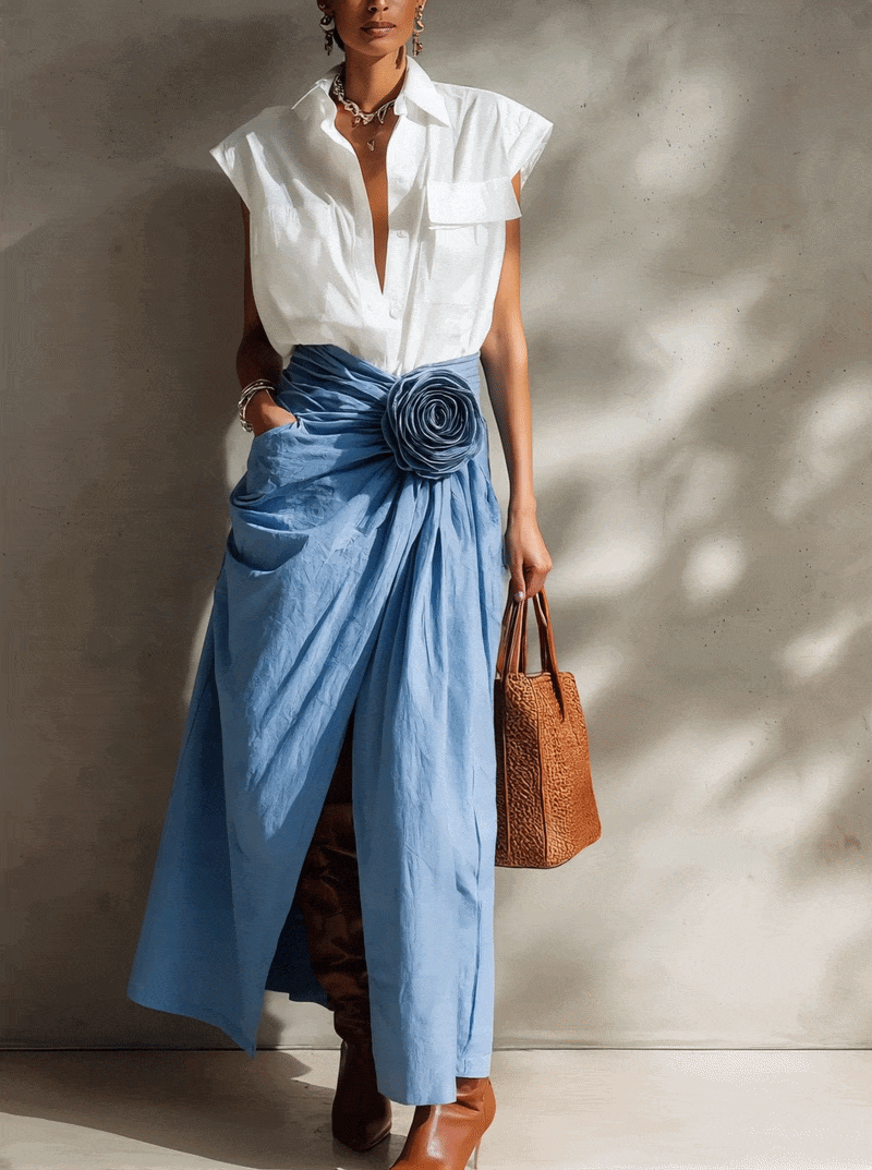Maxi šaty White Cape Flow