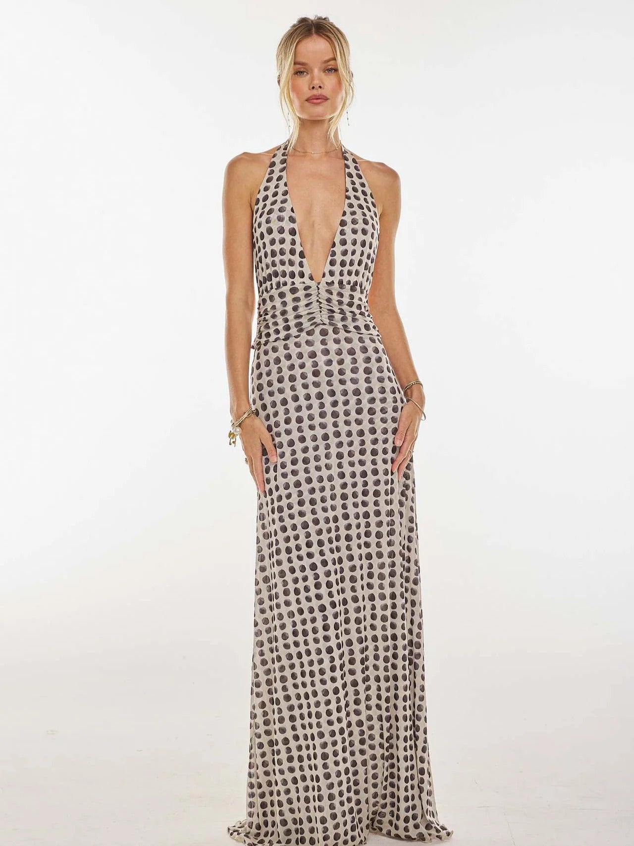 Camoni Polka Dot Diary Maxi Dress