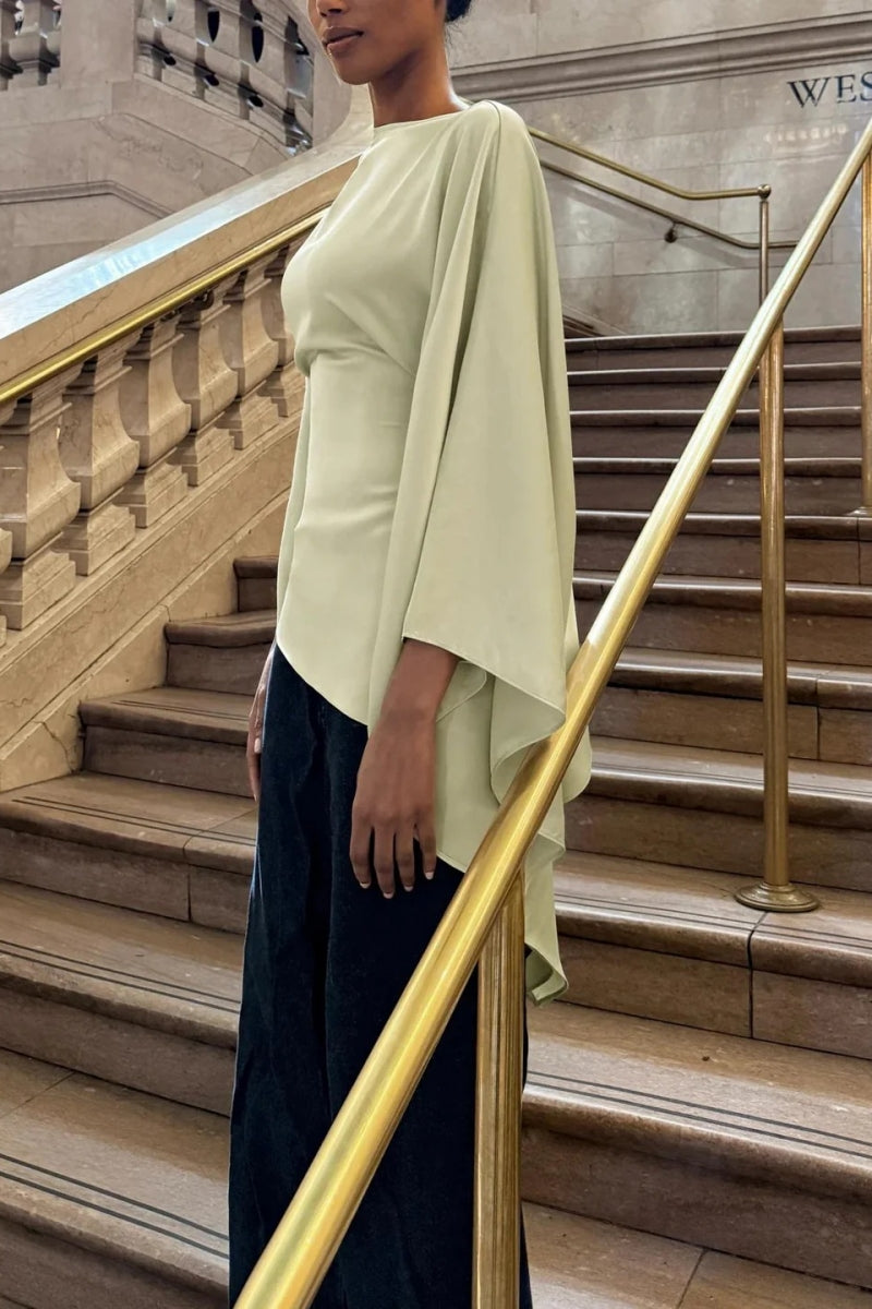 Asymmetrical Butterfly Top in Sage Green