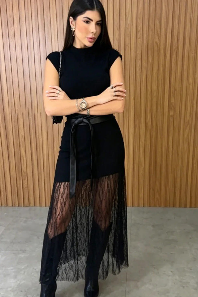 Vestido longo plissado Belle Gradient