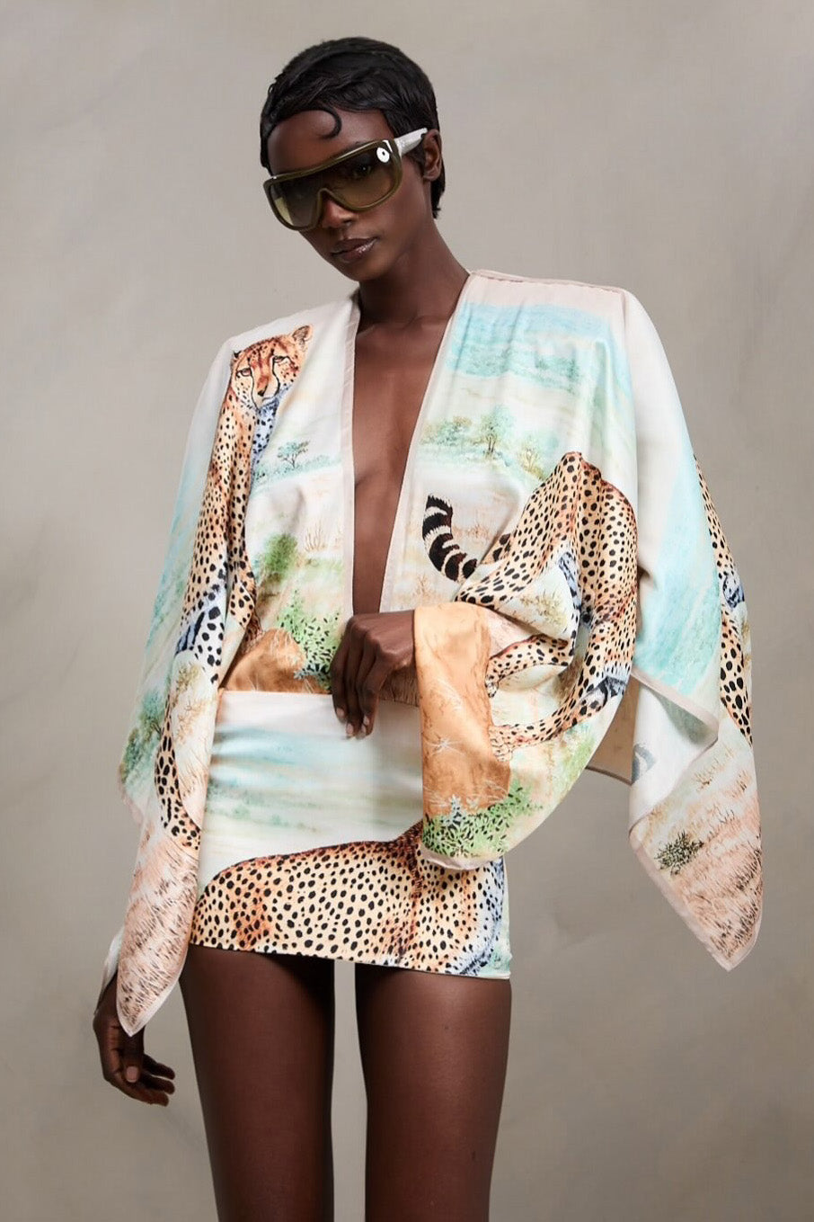 Robe longue cape blanche Flow