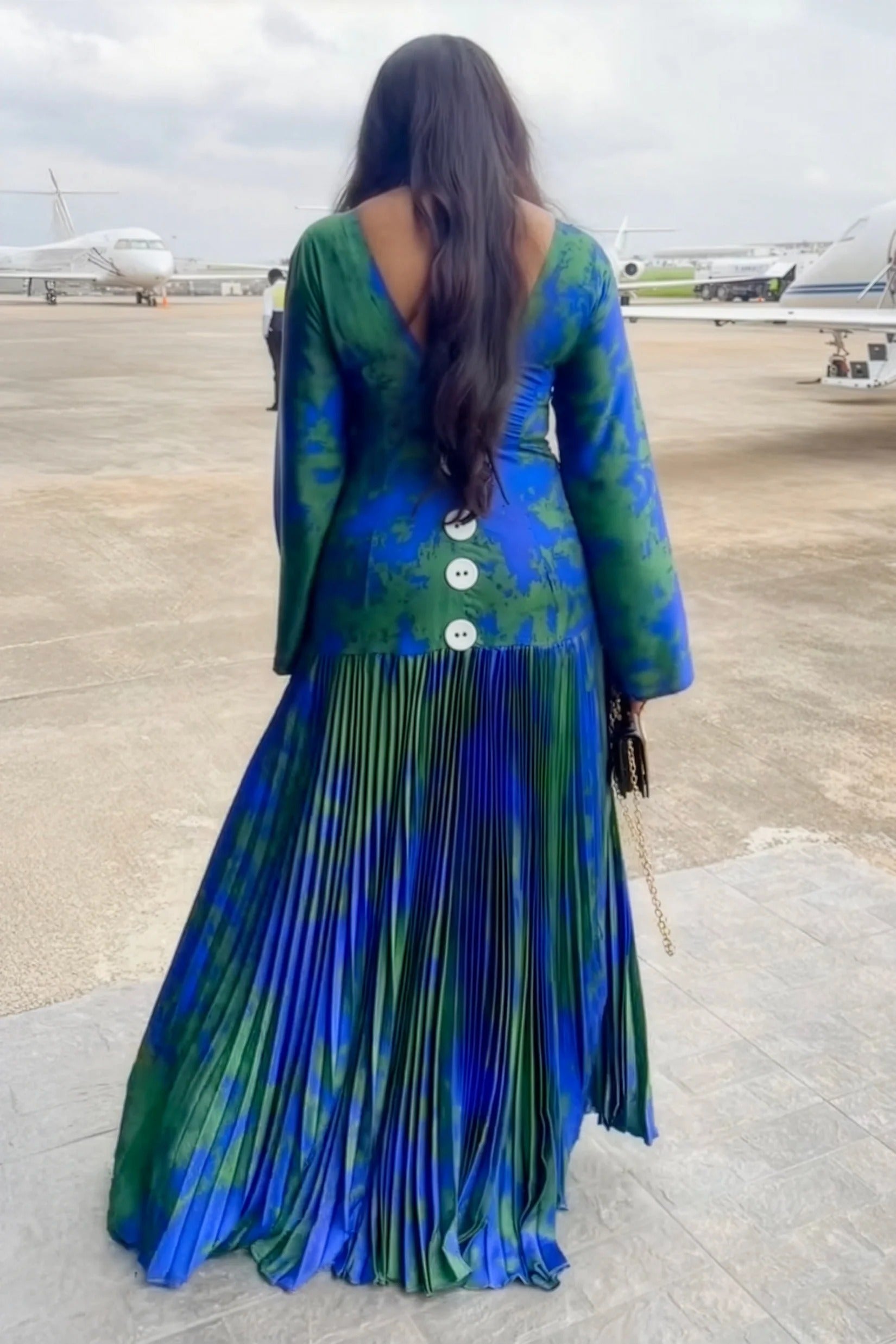 Aurora Pleated Maxi Dress