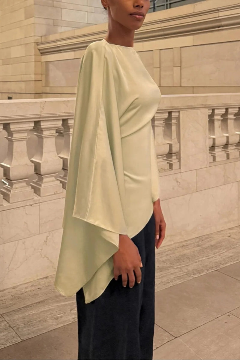 Asymmetrical Butterfly Top in Sage Green