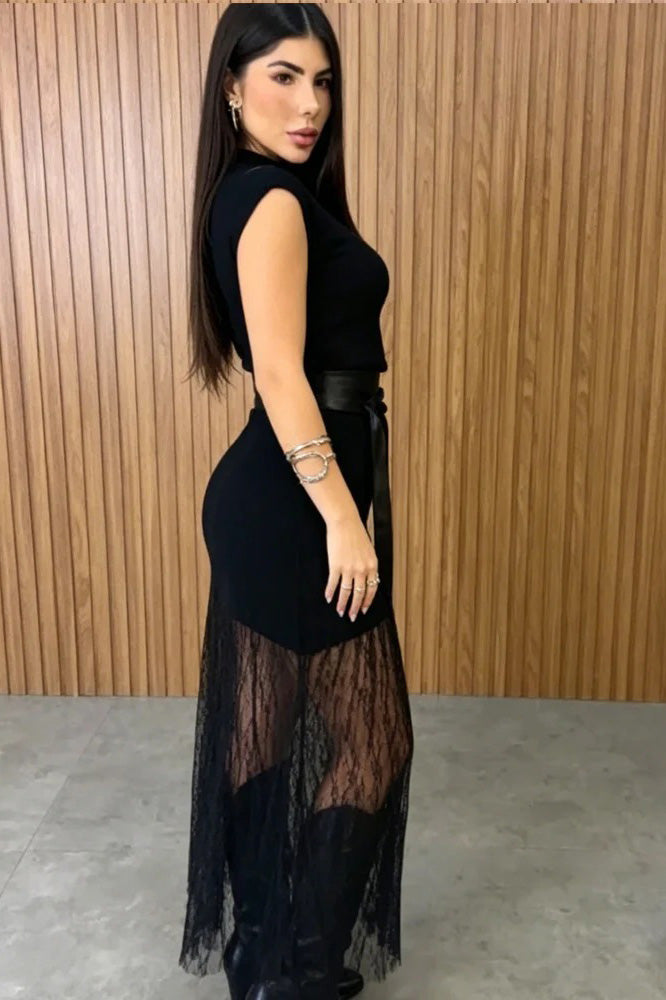 Vestido longo plissado Belle Gradient